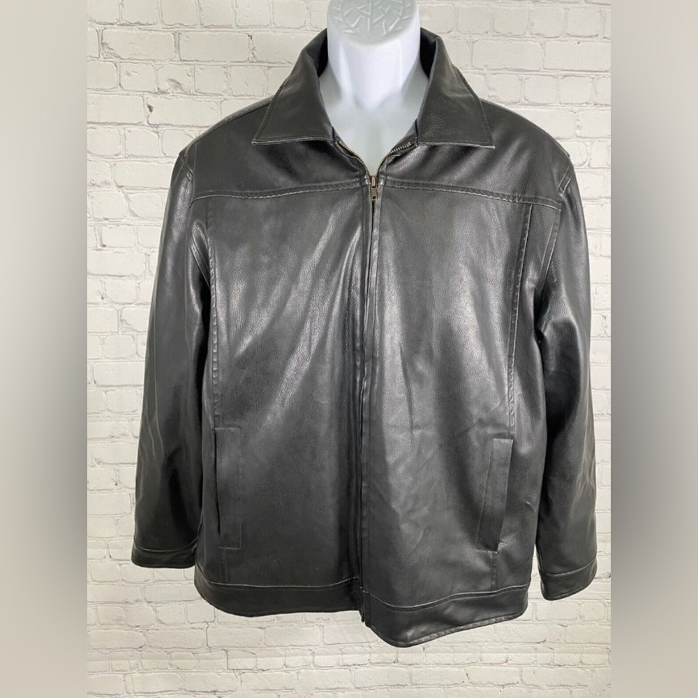 VTG 1980’s Steve And Barry’s Black Vegan Leather Full Zip Field Tested Jacket S